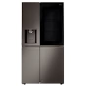LG 36 Inch Wide 27.1 Cu. Ft. Energy Star Certified Side By Side Refrigerator with Craft Ice and InstaView Black Stainless Steel